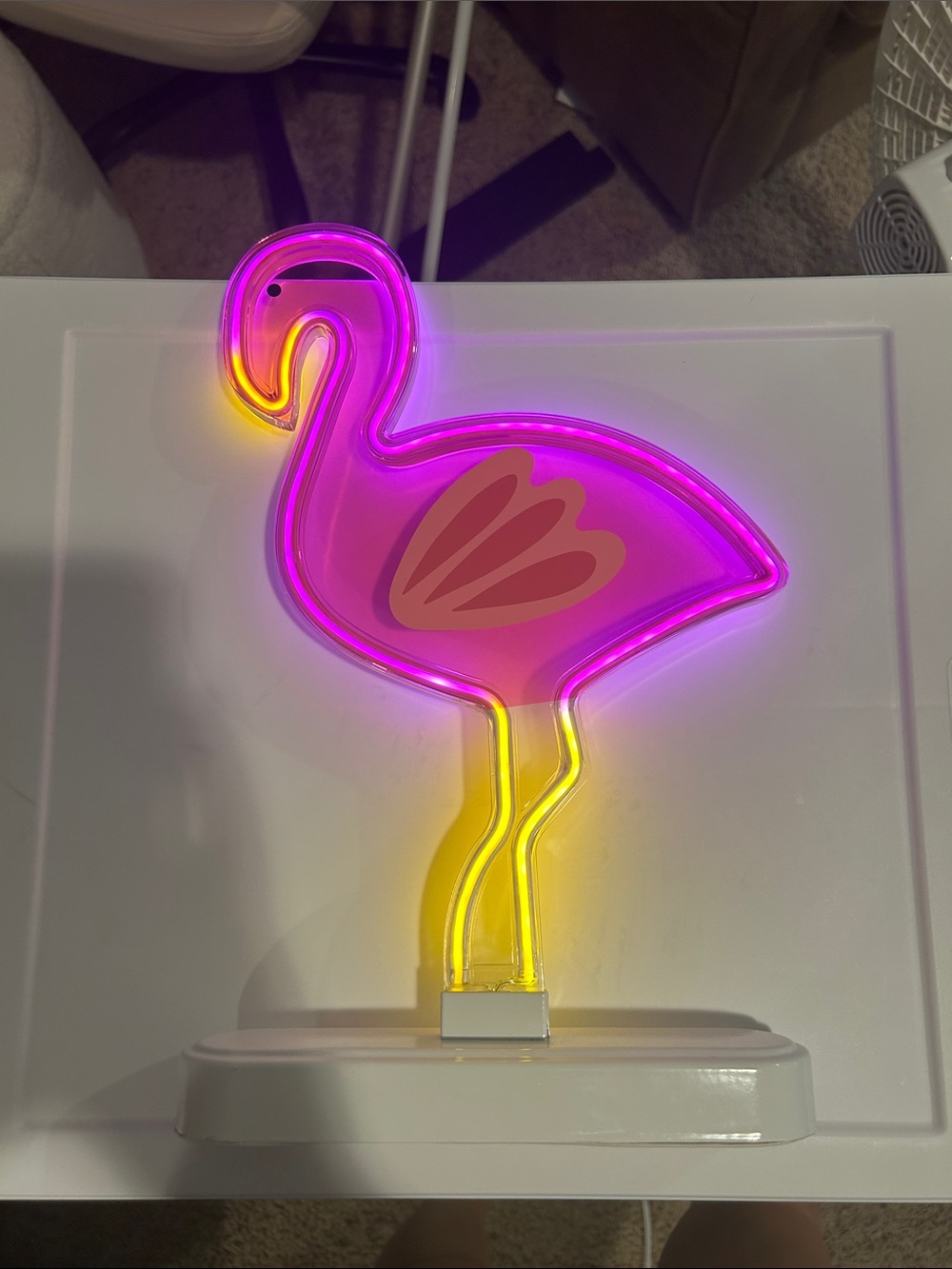 Neon Flamingo LED Table Light - Pink & Yellow